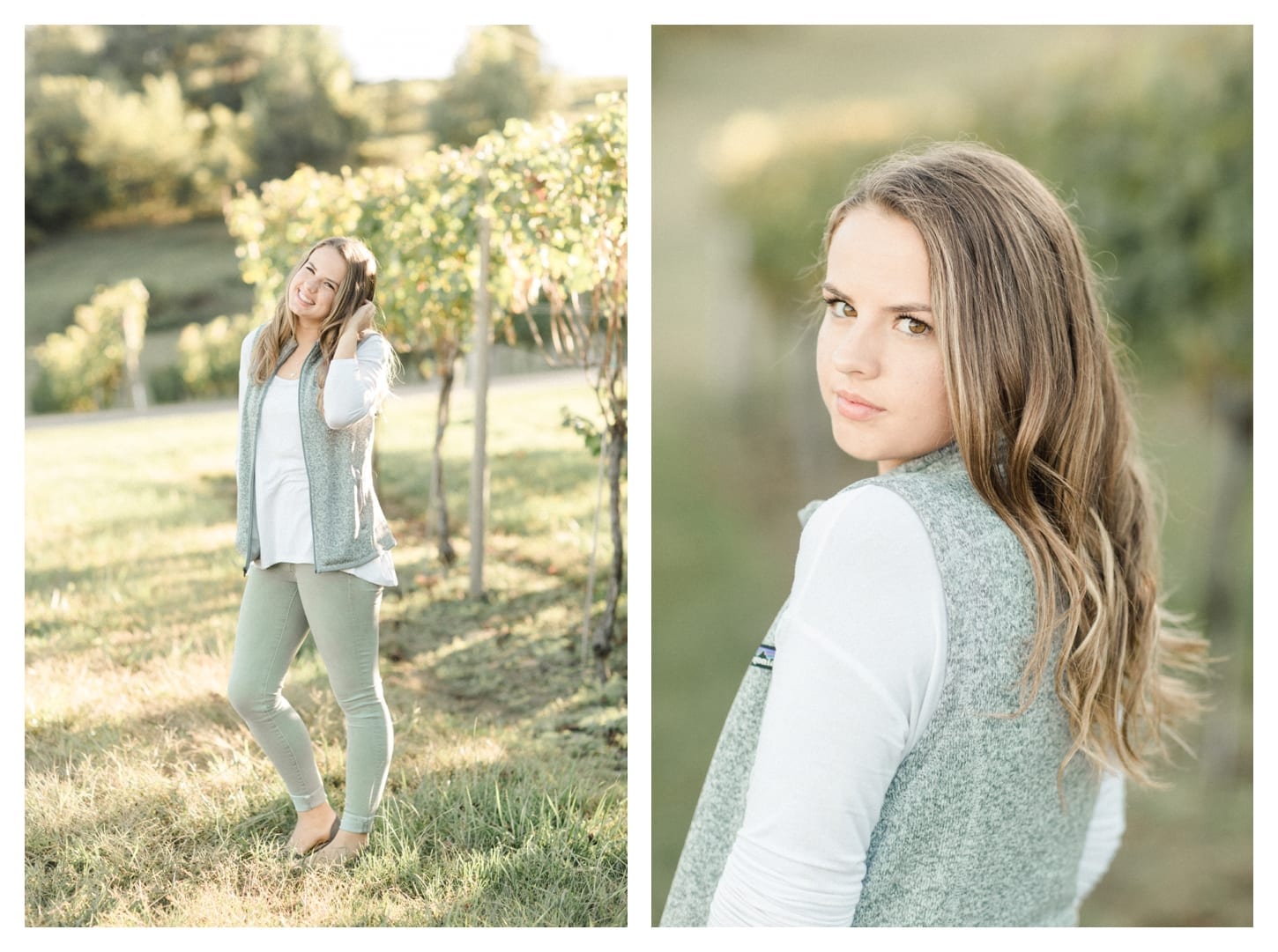 Grace Estate Winery senior portrait photographer