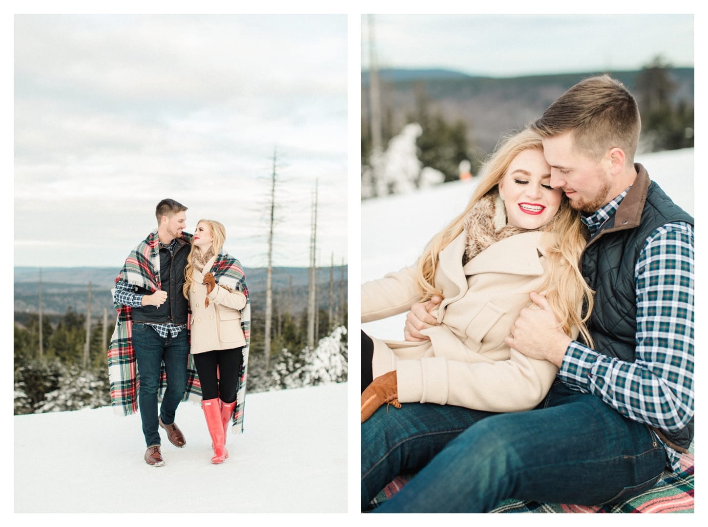 Snowshoe West Virginia engagement photographer