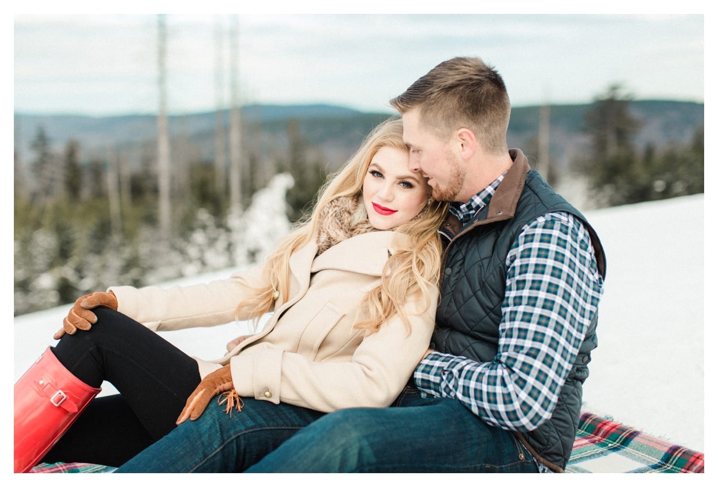 Snowshoe West Virginia engagement photographer