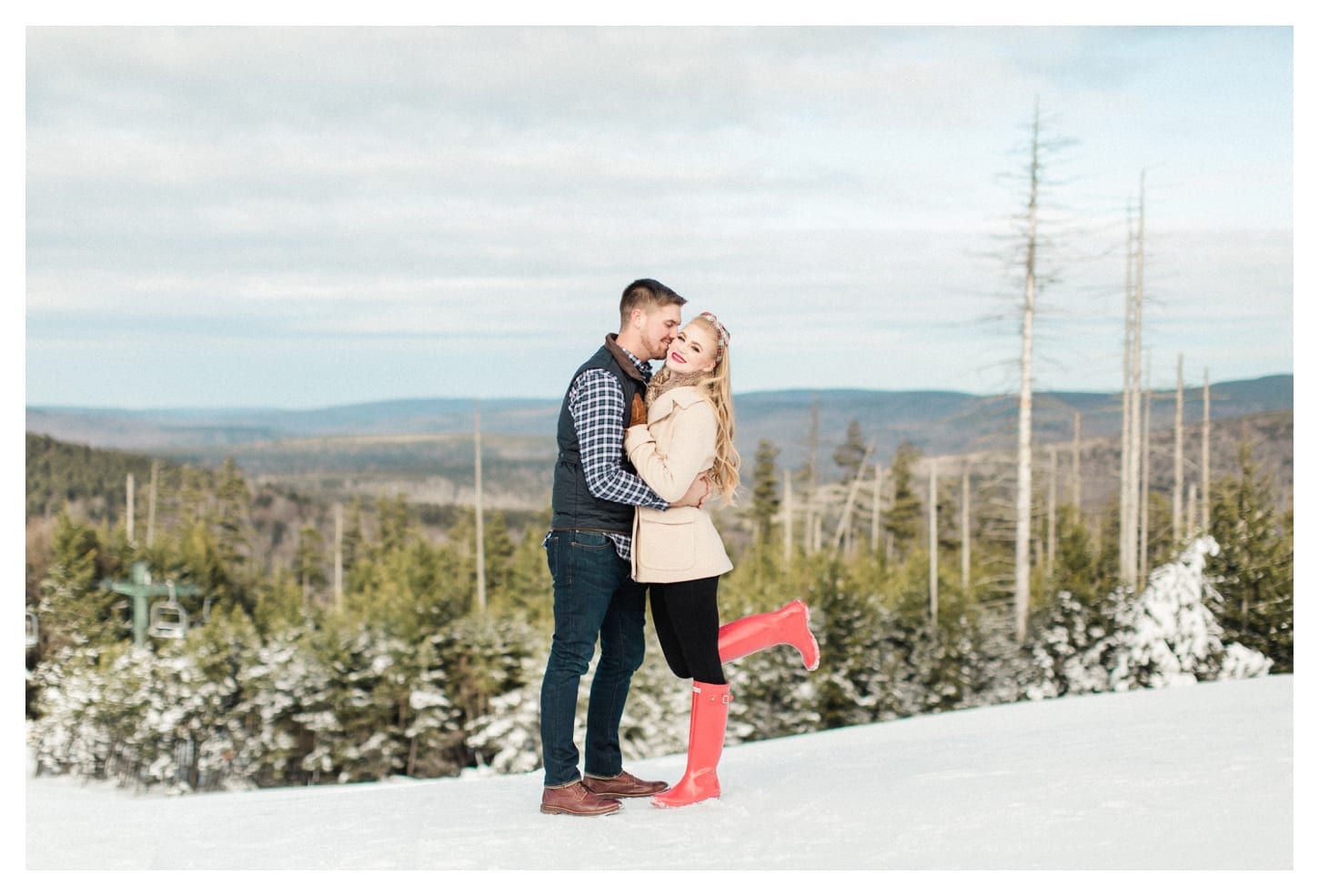 Snowshoe West Virginia engagement photographer