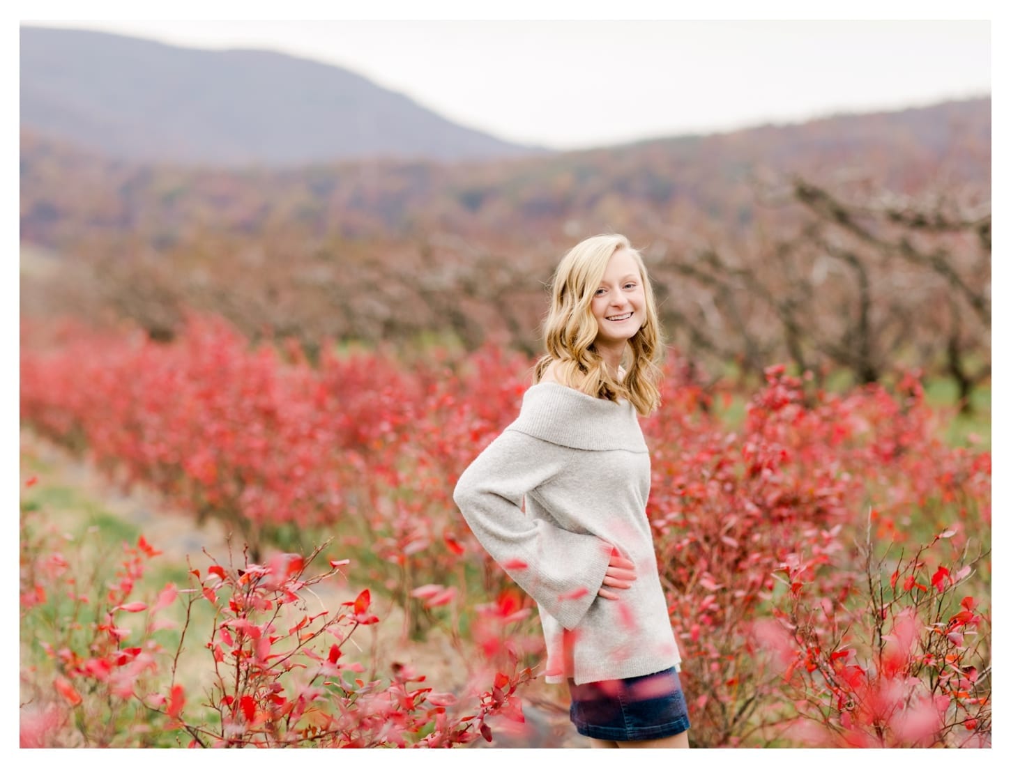 Chiles Peach Orchard senior portrait photographer