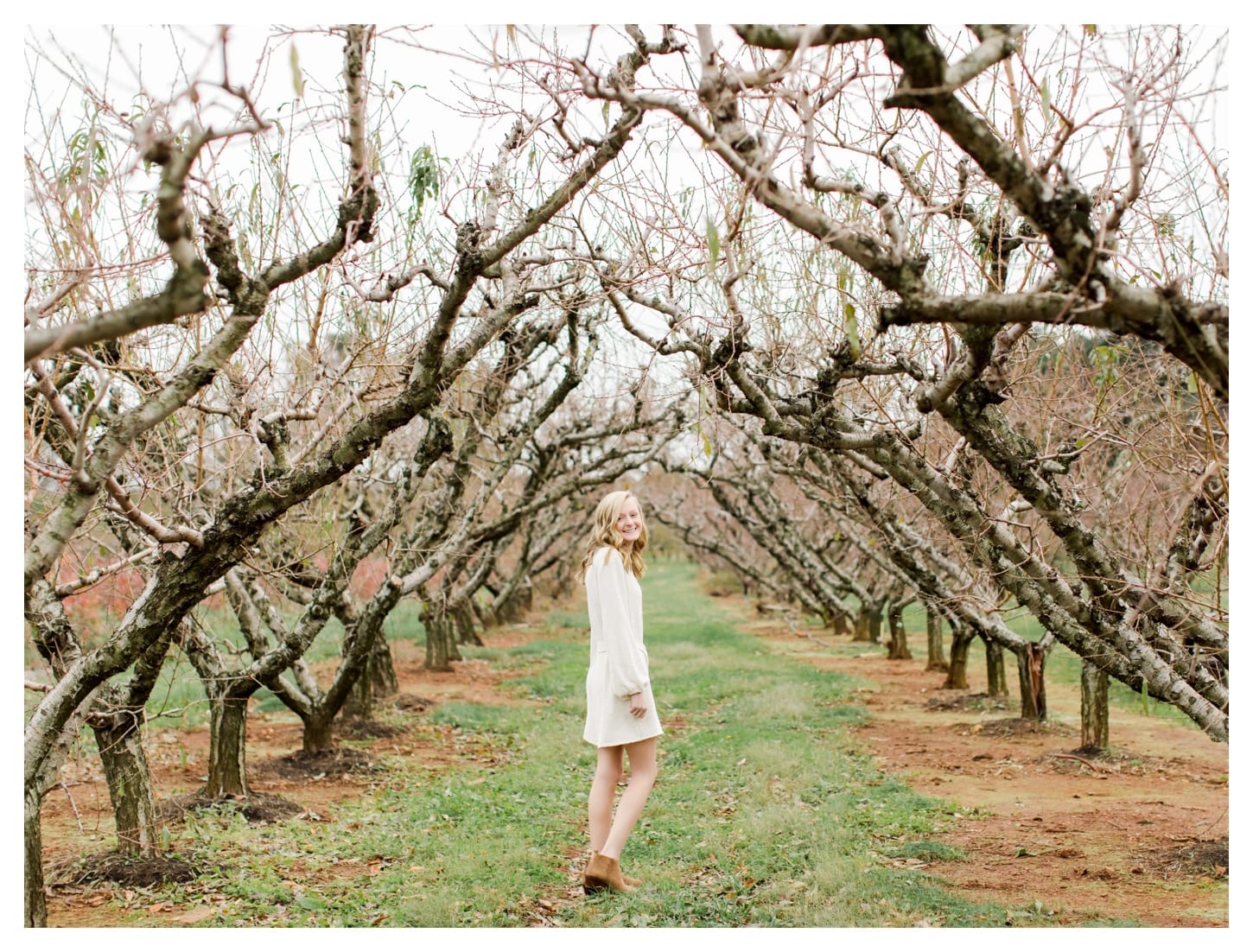 Chiles Peach Orchard senior portrait photographer