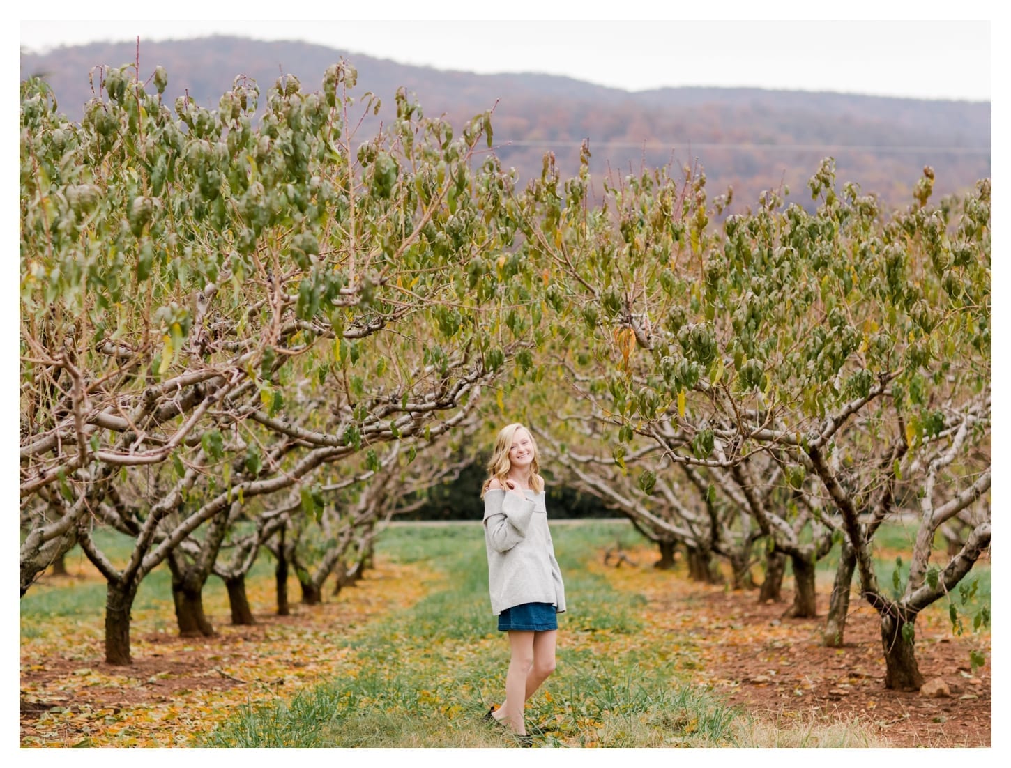 Chiles Peach Orchard senior portrait photographer