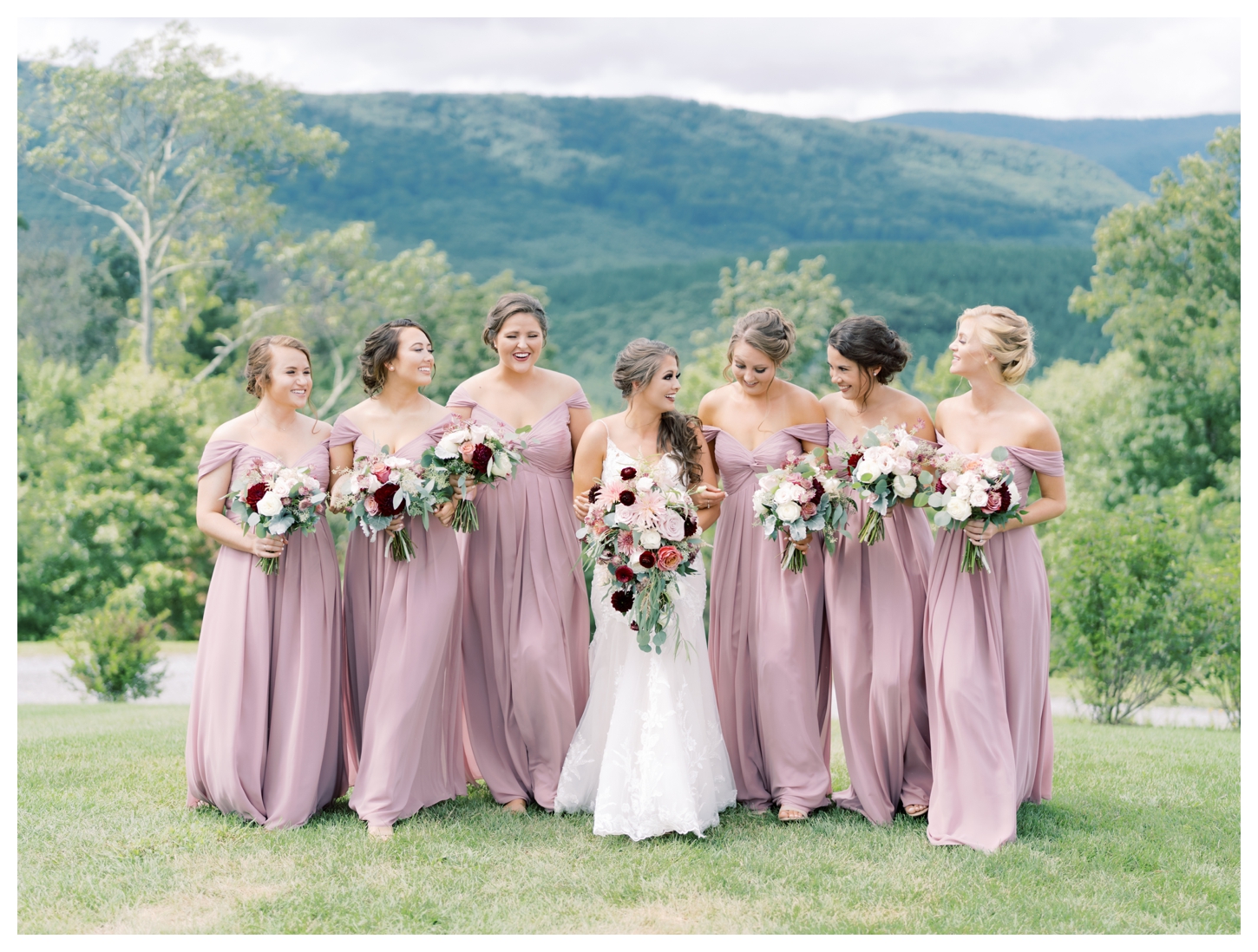 The Seclusion Bridesmaids Mountain Backdrop