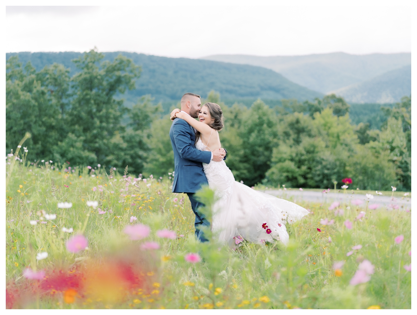 Flower Field in the Mountains Wedding