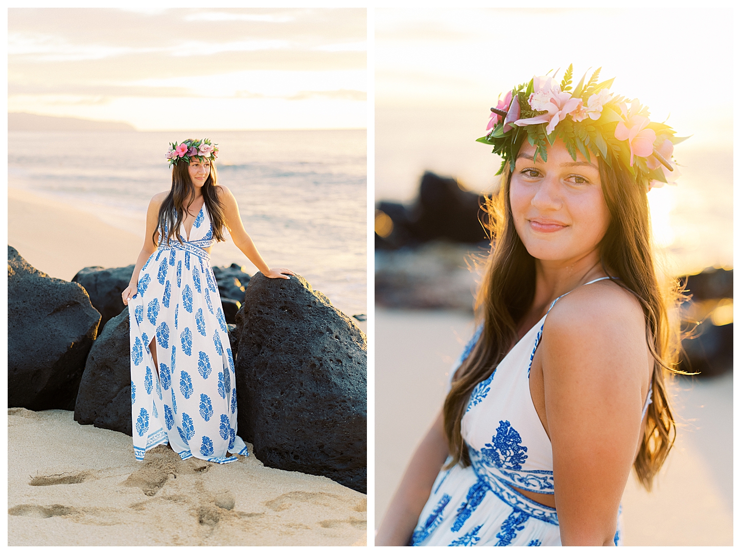 Rock Piles Beach Senior Portrait Photographer