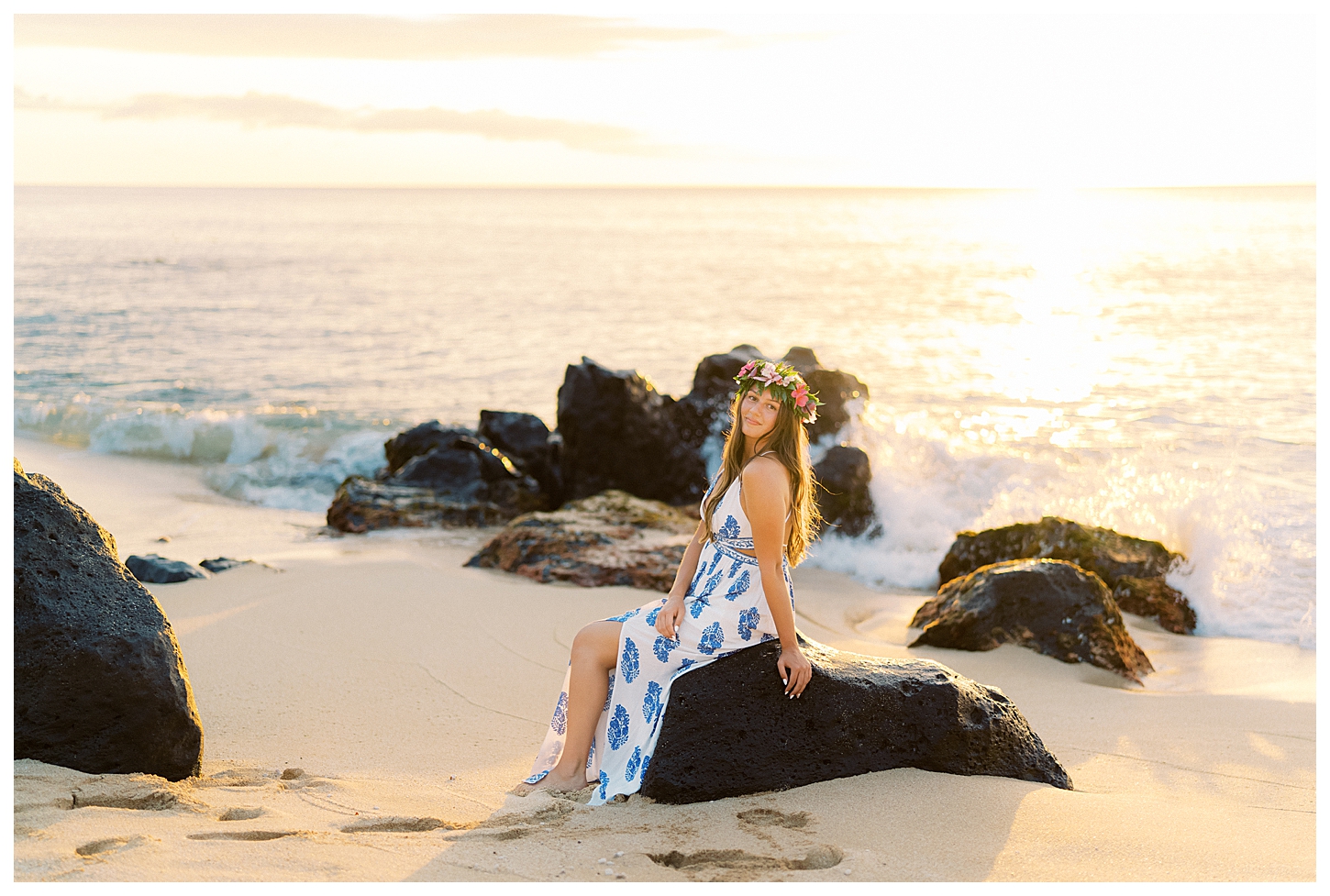 Rock Piles Beach Senior Portrait Photographer