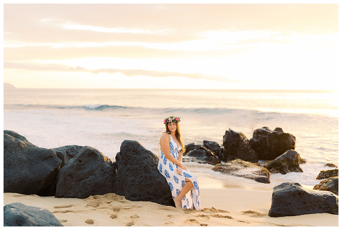 Rock Piles Beach Senior Portrait Photographer